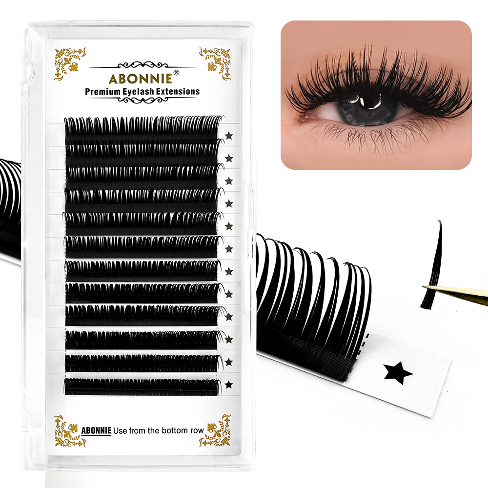 Eyelash Extensions Classic - Abonnie Wet Spikes Lashes Extensions Płaskie