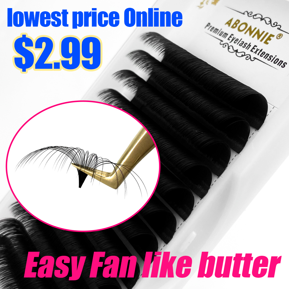 Eyelash Extension Hybrid - Abonnie 0.03-0.10mm Easy Fan Lashes Mega