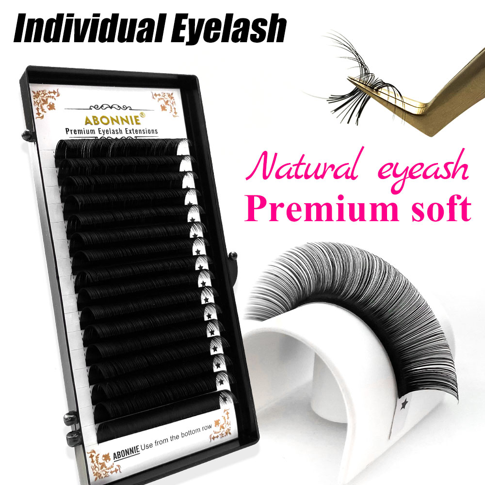 Eyelash Extensions Classic - Abonnie 16 Rzędów Klasyczne Jedwabne Rzęsy